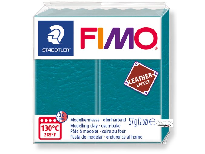 Fimo Effect Leather - 369 zelená laguna