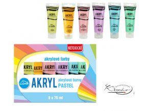 Akrylové barvy Luma 6 x 75 ml - Pastelové