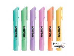 Zvýrazňovač Kores  High Liner Plus pastel - sada 6 barev